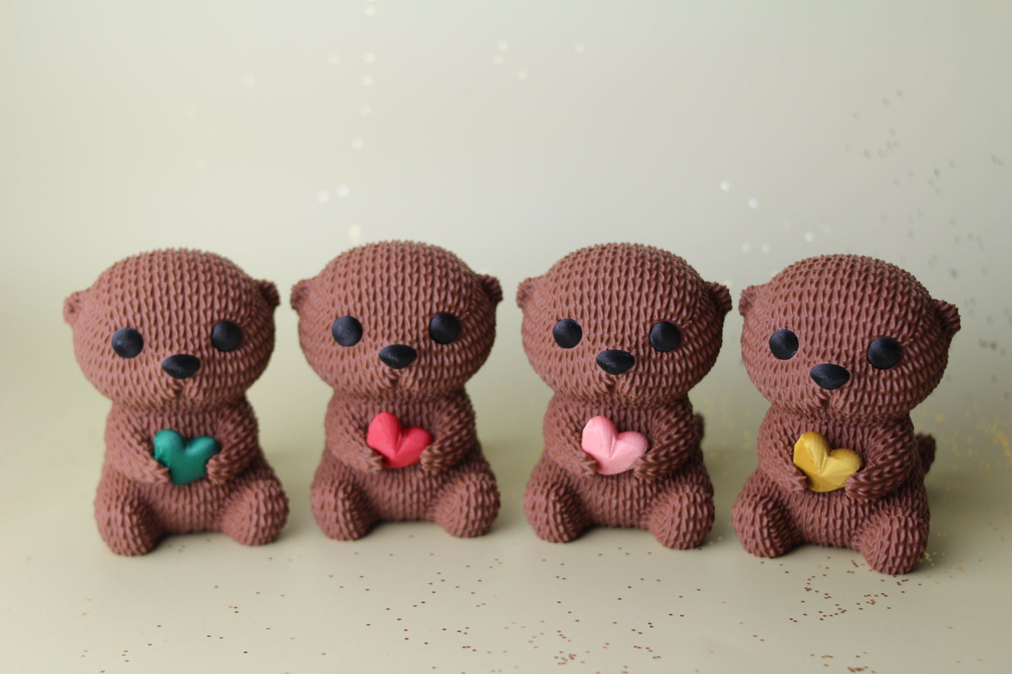 🦦 Adopte une Loutre – Figurine 3D avec Cœur Coloré