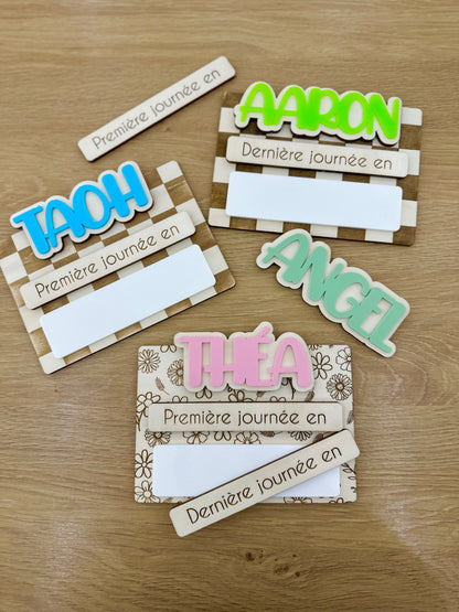 📌 Pancarte de rentrée personnalisée – Première & Dernière journée d’école