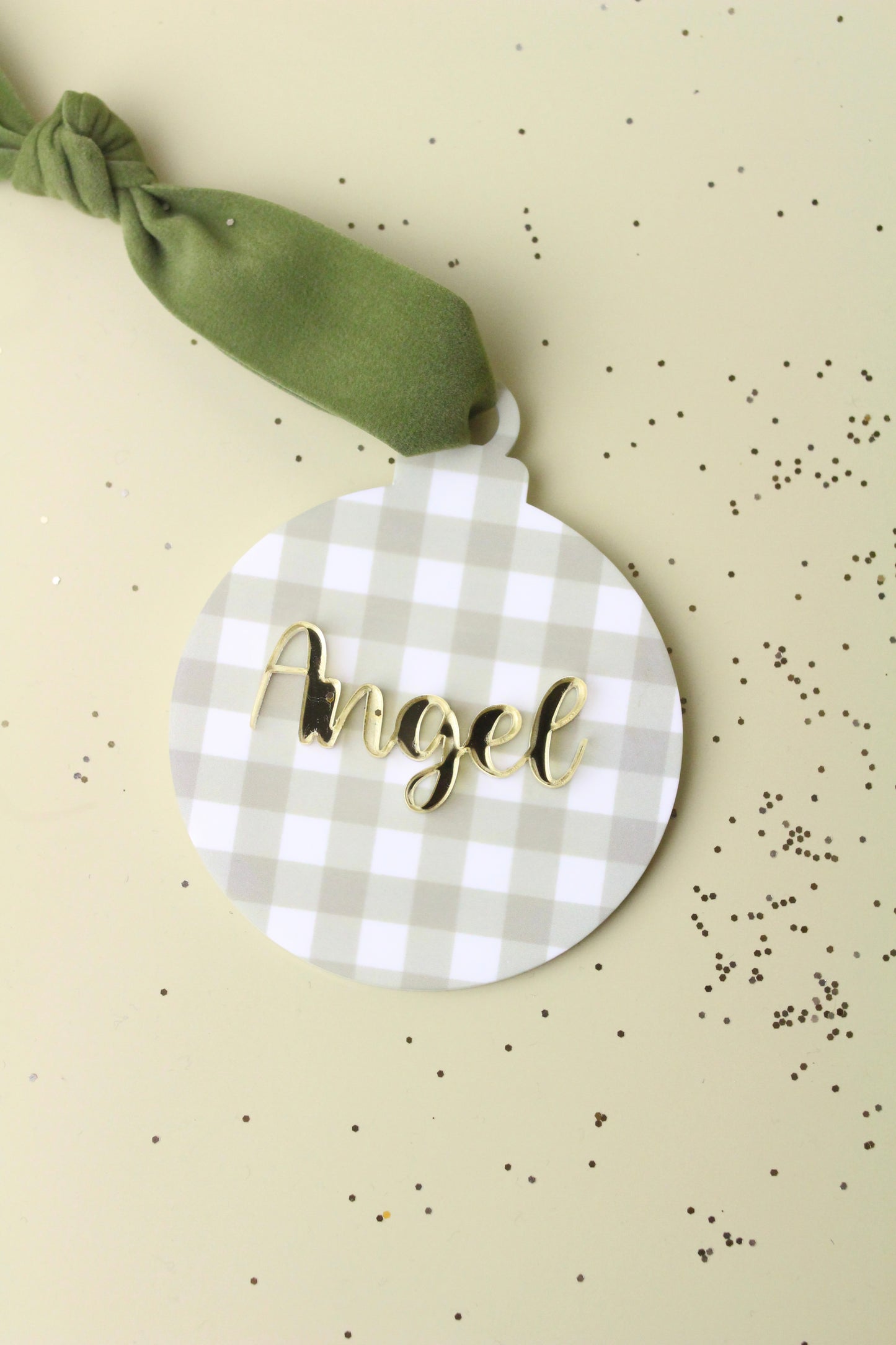 🎄 Boule de Noël Vichy personnalisée