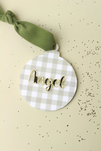 🎄 Boule de Noël Vichy personnalisée