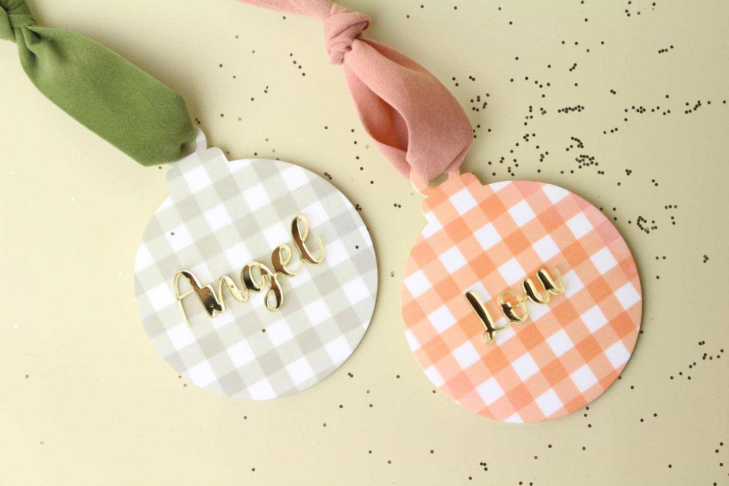 🎄 Boule de Noël Vichy personnalisée