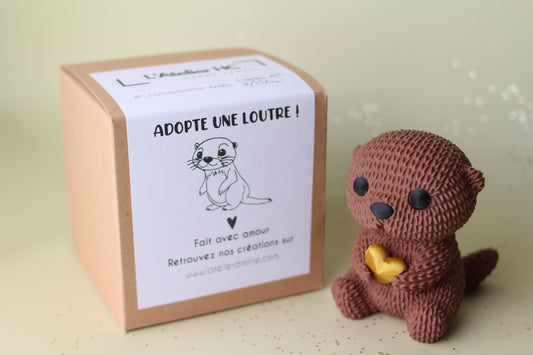🦦 Adopte une Loutre – Figurine 3D avec Cœur Coloré