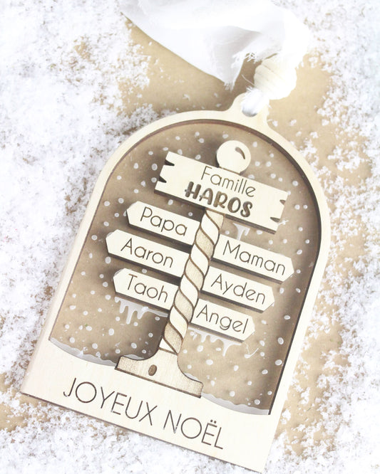 🎄 Boule de Noël Famille Panneau