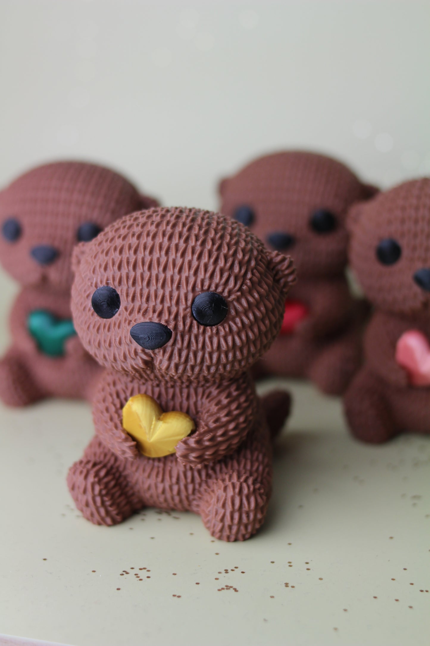 🦦 Adopte une Loutre – Figurine 3D avec Cœur Coloré