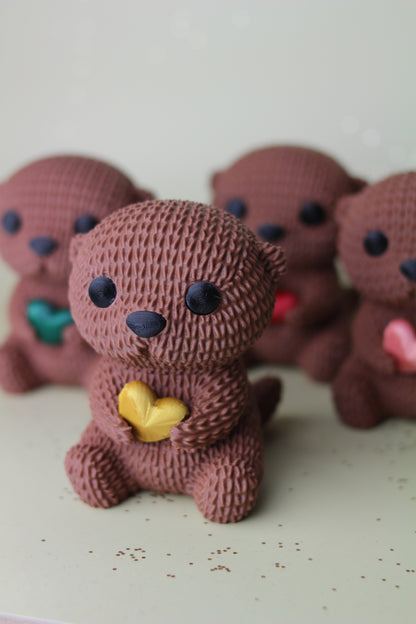 🦦 Adopte une Loutre – Figurine 3D avec Cœur Coloré
