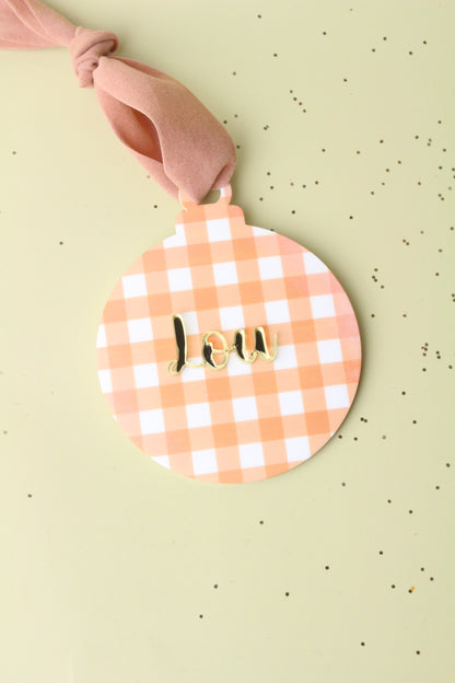 🎄 Boule de Noël Vichy personnalisée